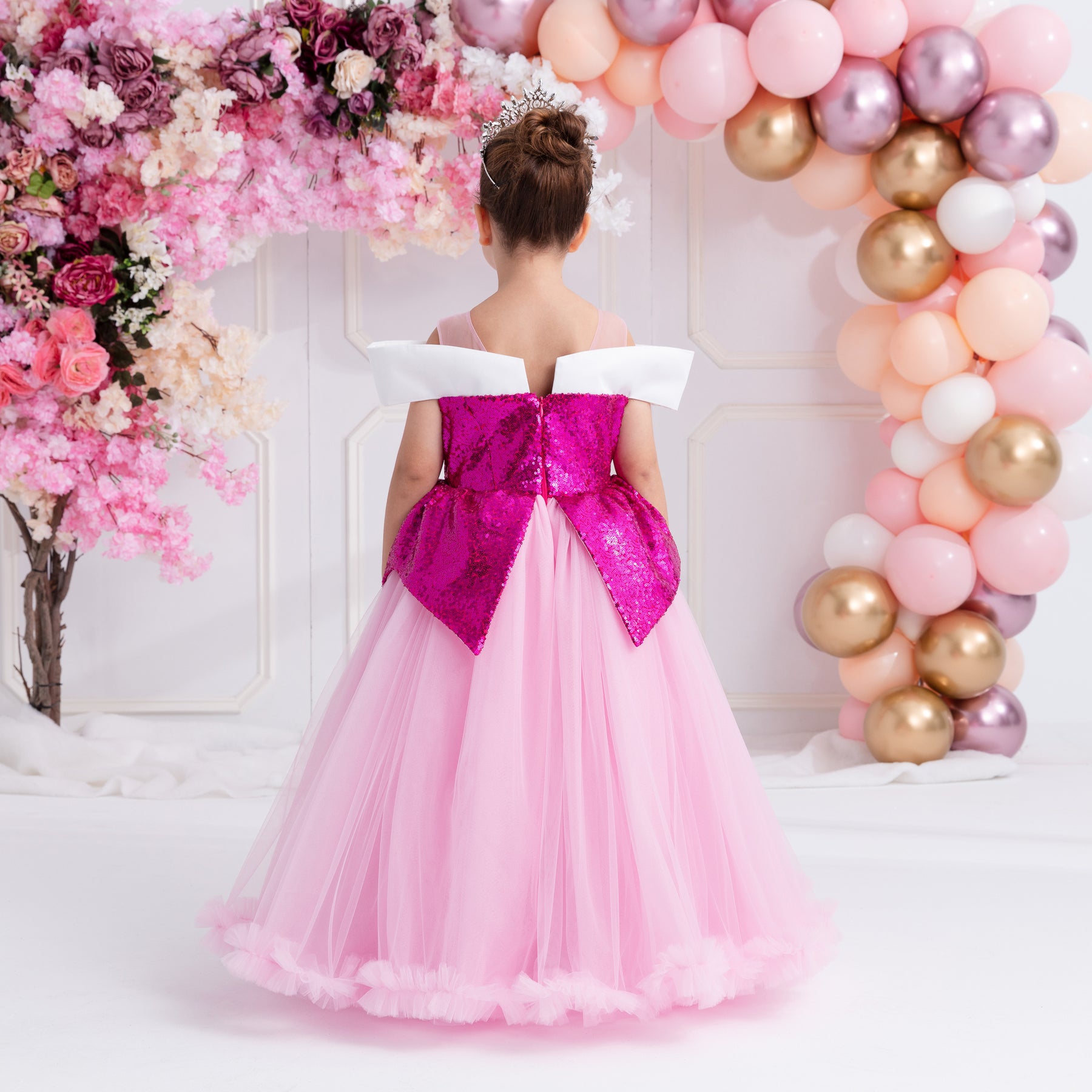 Girls Deluxe Aurora Sleeping Beauty Inspired Princess Dress