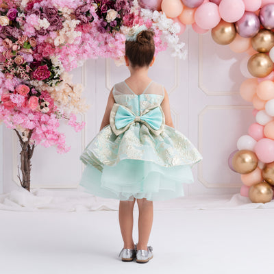 Grace Dress (Mint Green & Gold)