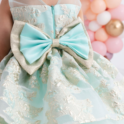 Grace Dress (Mint Green & Gold)