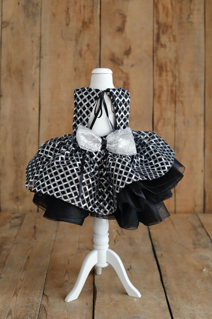 Lily Dress (Black & Silver)