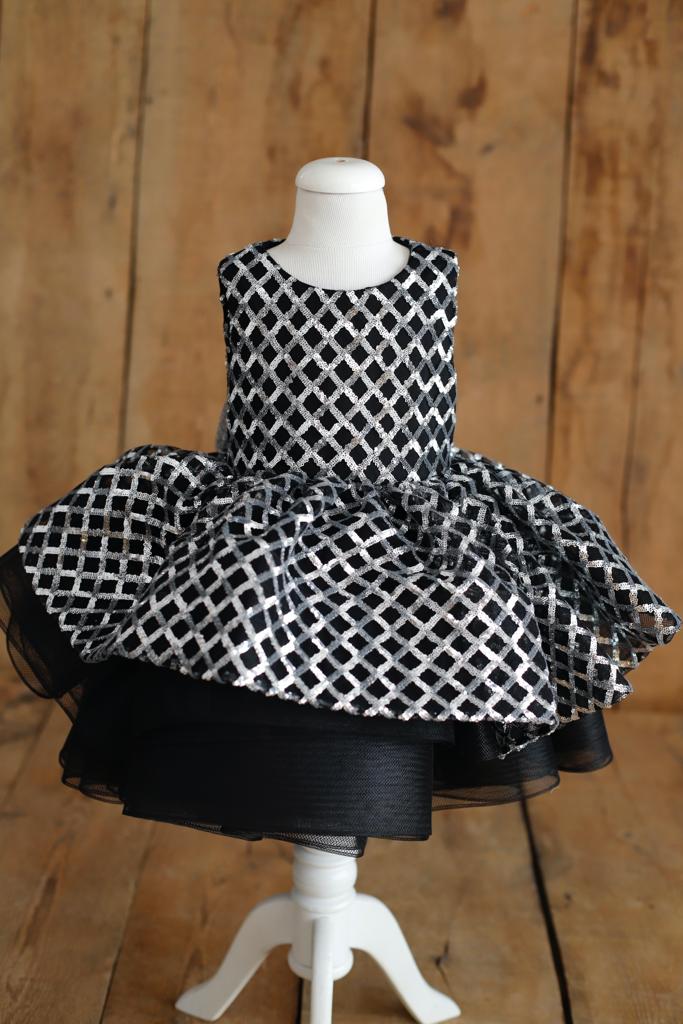 Lily Dress (Black & Silver)