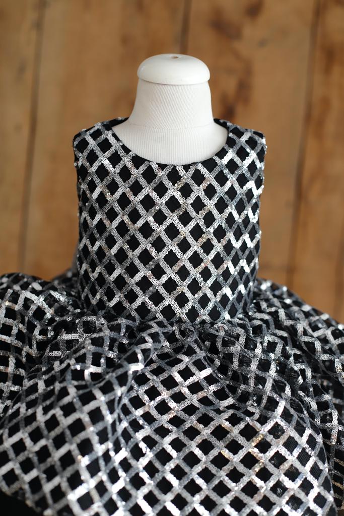 Lily Dress (Black & Silver)