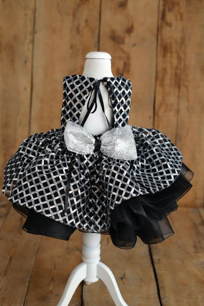 Lily Dress (Black & Silver)